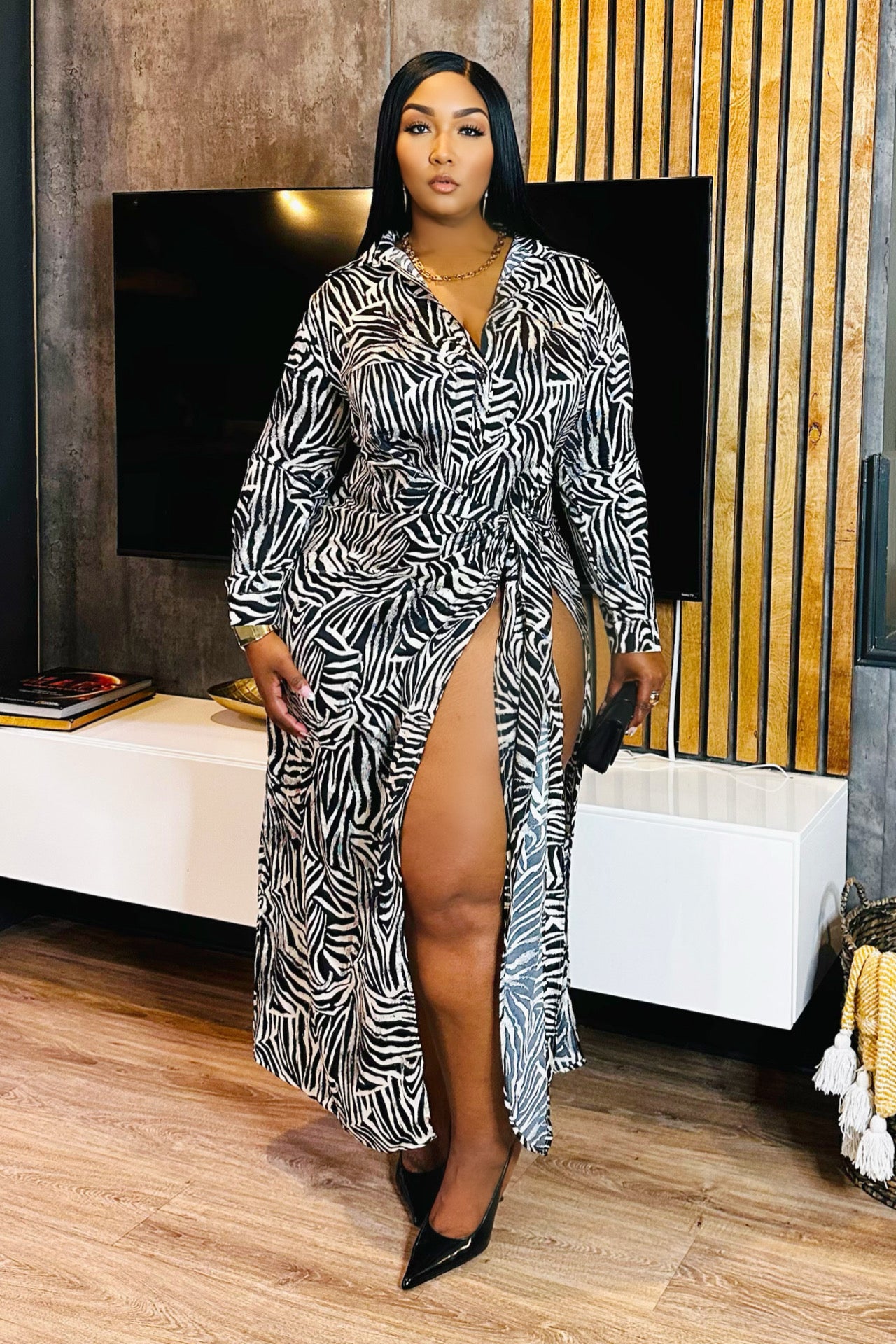 Mallory Zebra Wrap Dress