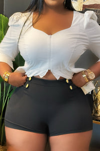 Simone II Gold Button Trim Shorts