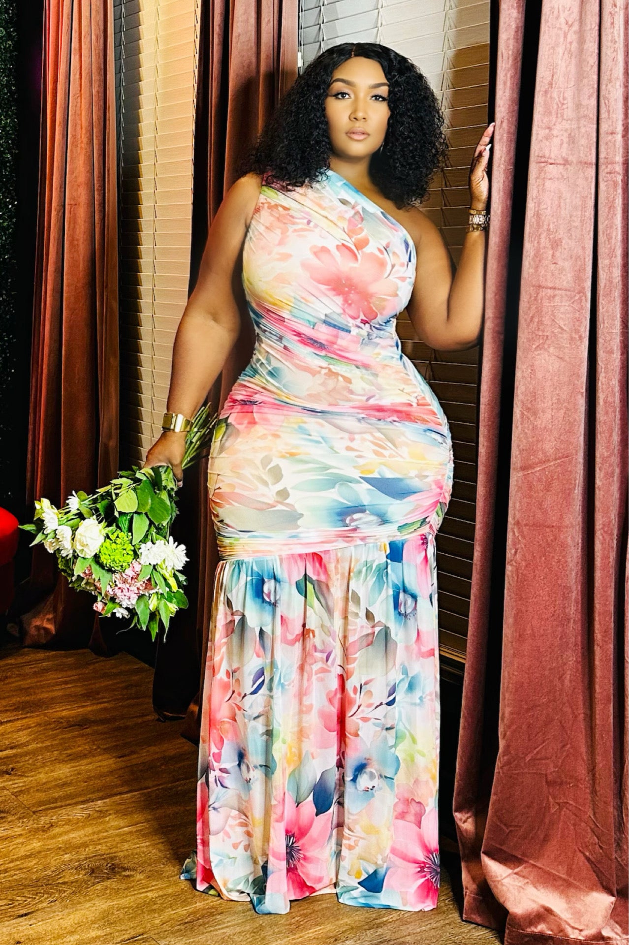 Serene Blossom Print Maxi