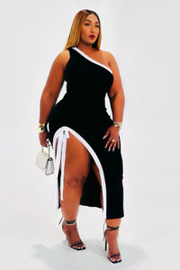 She's a Vibe One Shoulder Dress (Black)