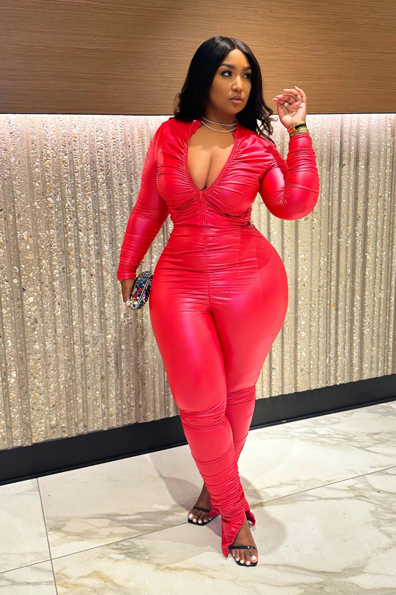 Boss Mode Faux Leather Set Red