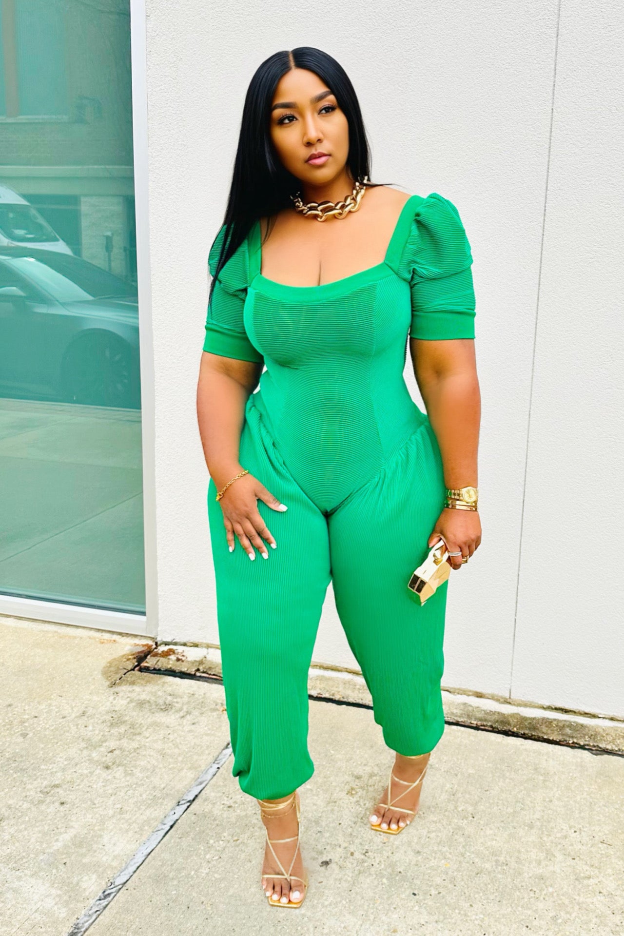 Elevated Looks Jumpsuit (Clover)