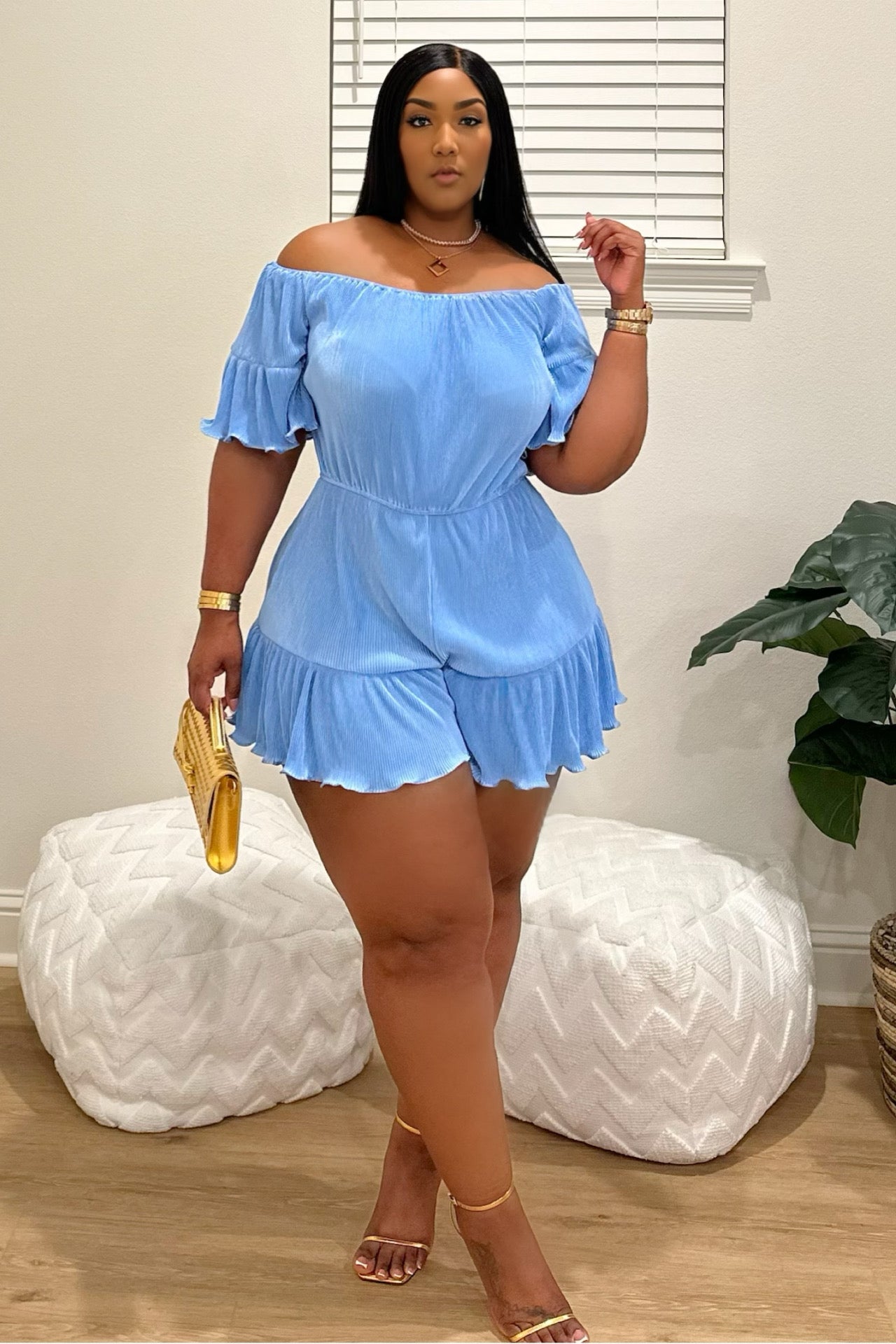 Amalfi Pleated Ruffle Romper