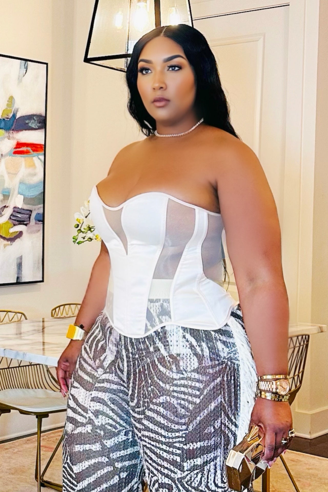 Golden Hour Glow Corset Top Beige