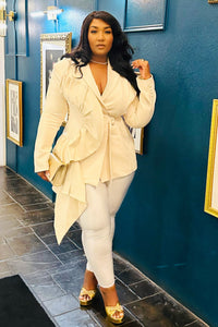 Desert Femme Structured Blazer Set Cream
