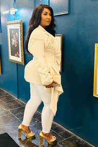 Desert Femme Structured Blazer Set Cream