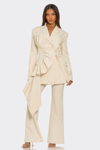 Desert Femme Structured Blazer Set Cream