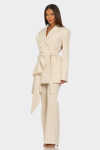 Desert Femme Structured Blazer Set Cream