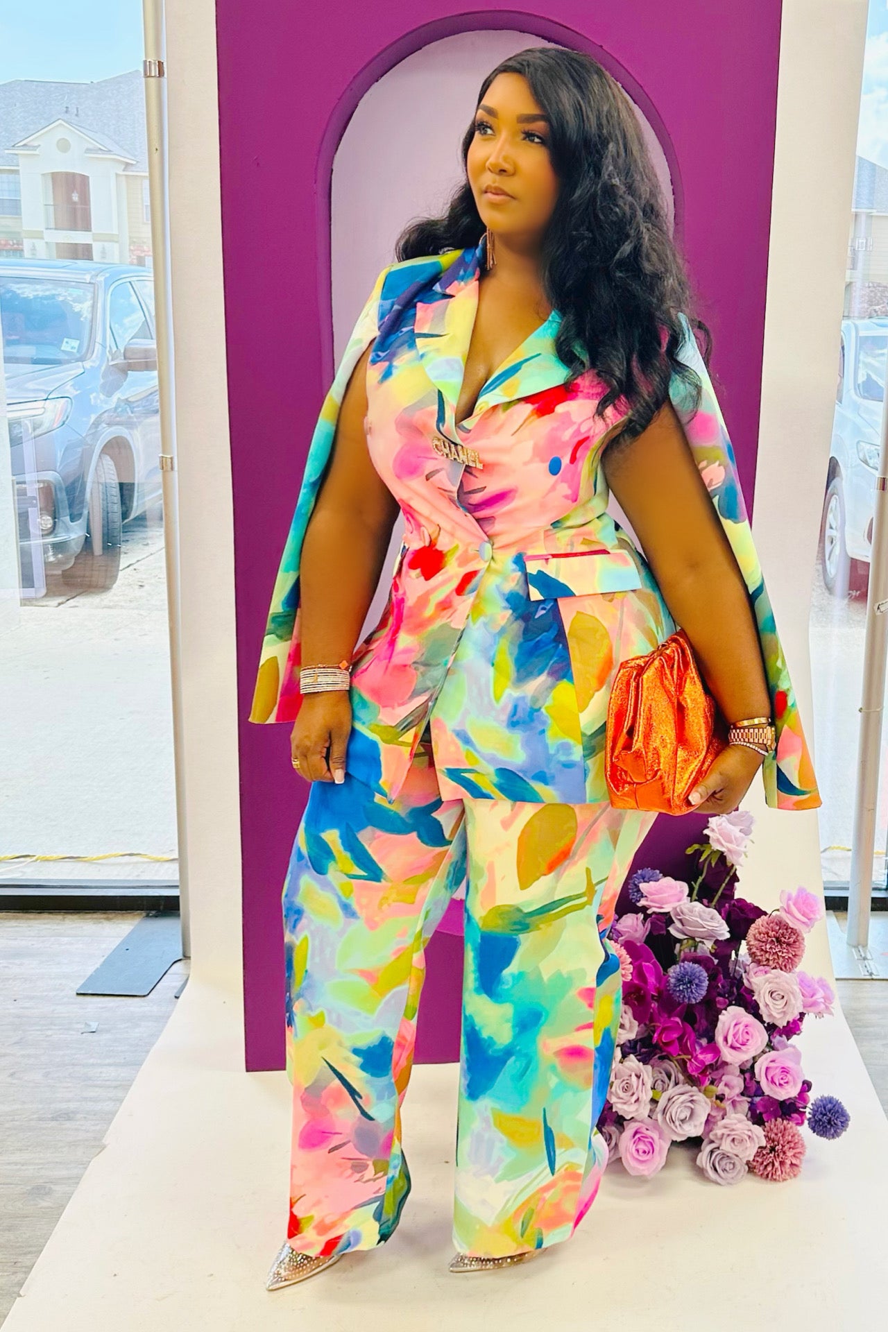 Main Attraction Multi Color Blazer Set