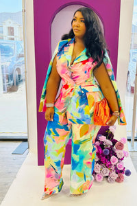 Main Attraction Multi Color Blazer Set