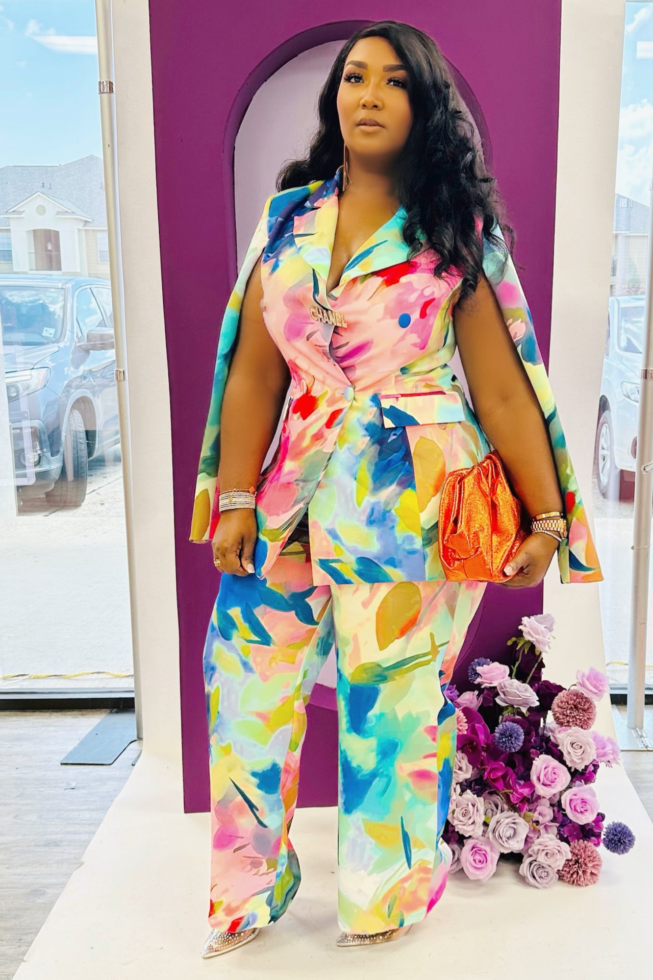 Main Attraction Multi Color Blazer Set