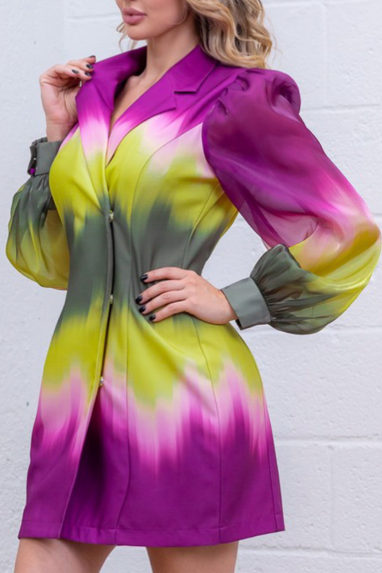 Command the Room Ombre Blazer Dress