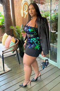 Glam Current Sequin Top Green