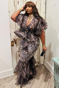 Social Soiree Bestie Cheetah Ruffle Set